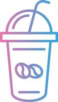 Kaffee Shake Linie Gradient Symbol Design vektor