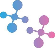 molekyler glyf lutning ikon design vektor
