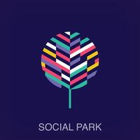 kreativ bunt Baum und Sozial Park Logo. einzigartig entworfen Farbe Übergänge. Lebensstil Innovation Logo Vorlage vektor