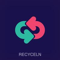 kreativ recyceln Pfeile Zeichen Logo. einzigartig entworfen Farbe Übergänge. gestalten und geometrisch Logo Vorlage vektor