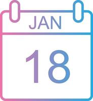 Januar Linie Gradient Symbol Design vektor