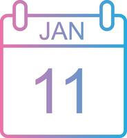 Januar Linie Gradient Symbol Design vektor