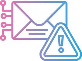 Warnung Mail Linie Gradient Symbol Design vektor