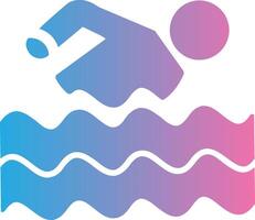 Schwimmen Glyphe Gradient Symbol Design vektor