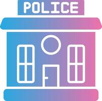polis station glyf lutning ikon design vektor