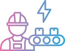 industriell Arbeiter Linie Gradient Symbol Design vektor