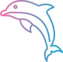 delfin linje lutning ikon design vektor