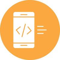 app utveckling glyf mång cirkel ikon vektor