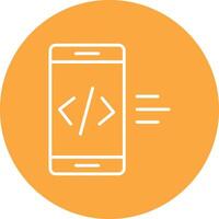 app utveckling linje mång cirkel ikon vektor