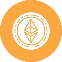 ethereum mynt glyf mång cirkel ikon vektor