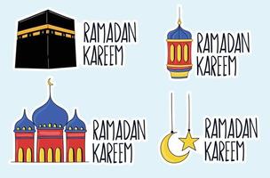 ramadan kareem klistermärkessamling vektor