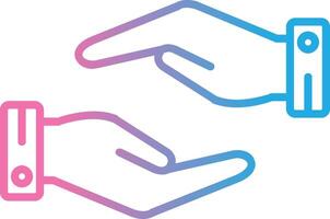 Unterstützung Hände Geste Linie Gradient Symbol Design vektor