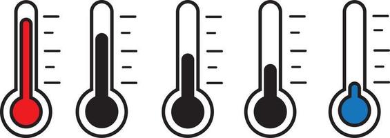 Wetterzeichen. Temperatursymbol eingestellt. Temperaturskala-Symbol. warmes kaltes Symbol - Vektorgrafik vektor