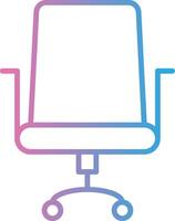 kontor stol linje lutning ikon design vektor