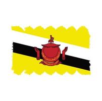 brunei flagga vektor med akvarell borste stil