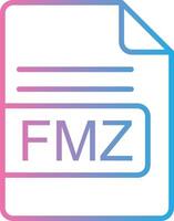 fmz fil formatera linje lutning ikon design vektor