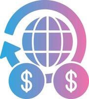 global Finanzen Glyphe Gradient Symbol Design vektor