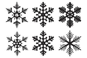 Schneeflocke Winter schwarz Silhouette vektor