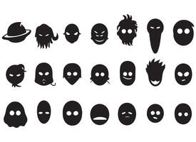 schwarz Silhouette komisch Gesicht Geste Emoji kostenlos vektor