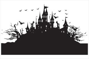 Halloween Hexe Haus Silhouette Design kostenlos vektor