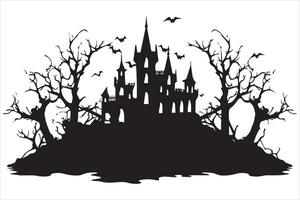 Halloween Hexe Haus Silhouette Design Profi vektor