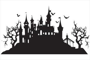 Halloween Hexe Haus Silhouette kostenlos vektor