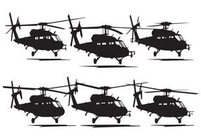 Militär- Hubschrauber Silhouette kostenlos bündeln vektor