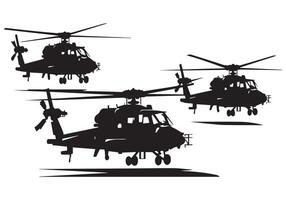 Militär- Hubschrauber Silhouette kostenlos bündeln vektor
