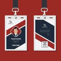 modern identitetskortdesign för företag med mockup. minimal röd id-kortdesign vektor