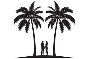 Silhouette von Palme Bäume Weiß Hintergrund Profi Design vektor