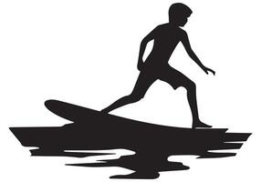 Surfbrett fahren Silhouetten kostenlos Design vektor