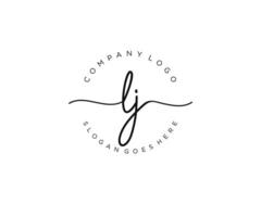 initiales lj feminines logo schönheitsmonogramm und elegantes logodesign, handschriftlogo der ersten unterschrift, hochzeit, mode, blumen und botanik mit kreativer vorlage. vektor