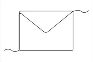 kontinuierlich einer Linie Email Gliederung Hand gezeichnet Symbol Kunst Illustration vektor