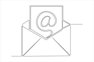 ett e-post kuvert med ett pil pekande till den vektor