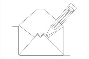 kontinuierlich einer Linie Email Gliederung Hand gezeichnet Symbol Kunst Illustration vektor