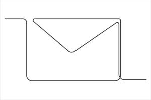 kontinuierlich einer Linie Email Gliederung Hand gezeichnet Symbol Kunst Illustration vektor