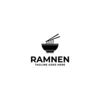 Ramen av japansk kultur och kulinariska logotyp design illustration aning vektor