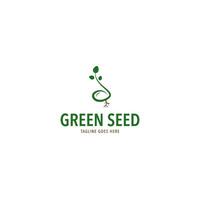 Grün Samen Natur Logo Symbol Design Vorlage Illustration Idee vektor