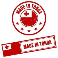 gemacht im Tonga Zeichen Grunge Stil vektor