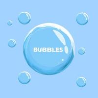 Aquarell blau glänzende Blasen Hintergrund Premium-Vektor vektor