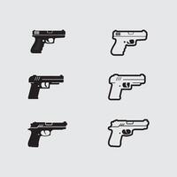 pistol logotyp ikon och taktisk design guns illustration vektor