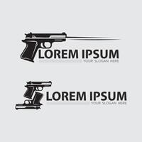 pistol logotyp ikon och taktisk design guns illustration vektor