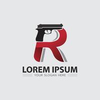 pistol logotyp ikon och taktisk design guns illustration vektor