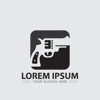 pistol logotyp ikon och taktisk design guns illustration vektor