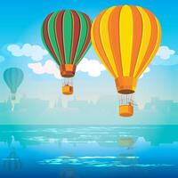 Luft Luftballons Über Wasser vektor