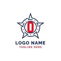 Brief Ö Star patriotisch Logo Design. patriotisch Ö Logo mit Star vektor