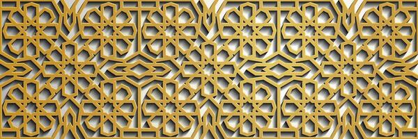 geometrisk 3d arabicum islamic guld mönster, mönster Asien . vektor