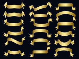 golden Farbe Band Elemente. Gold Gliederung modern einfach Bänder Sammlung. eben Banner Band zum dekorativ Design. Bänder, Banner, Abzeichen, Etiketten Design Elemente. vektor