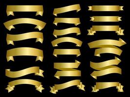 golden Farbe Band Elemente. Gold Gliederung modern einfach Bänder Sammlung. eben Banner Band zum dekorativ Design. Bänder, Banner, Abzeichen, Etiketten Design Elemente. vektor