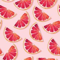 nahtlos Muster mit rot Grapefruit Scheiben auf Rosa Hintergrund vektor
